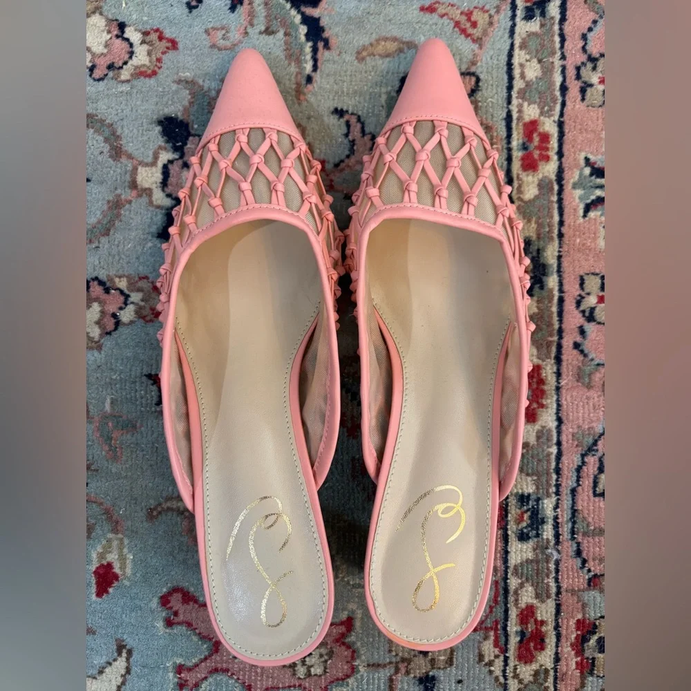 Never Worn! Sam Edelman - NWOT Blush Pink Snyder Mule Kitten Heels - Picture 7 of 9